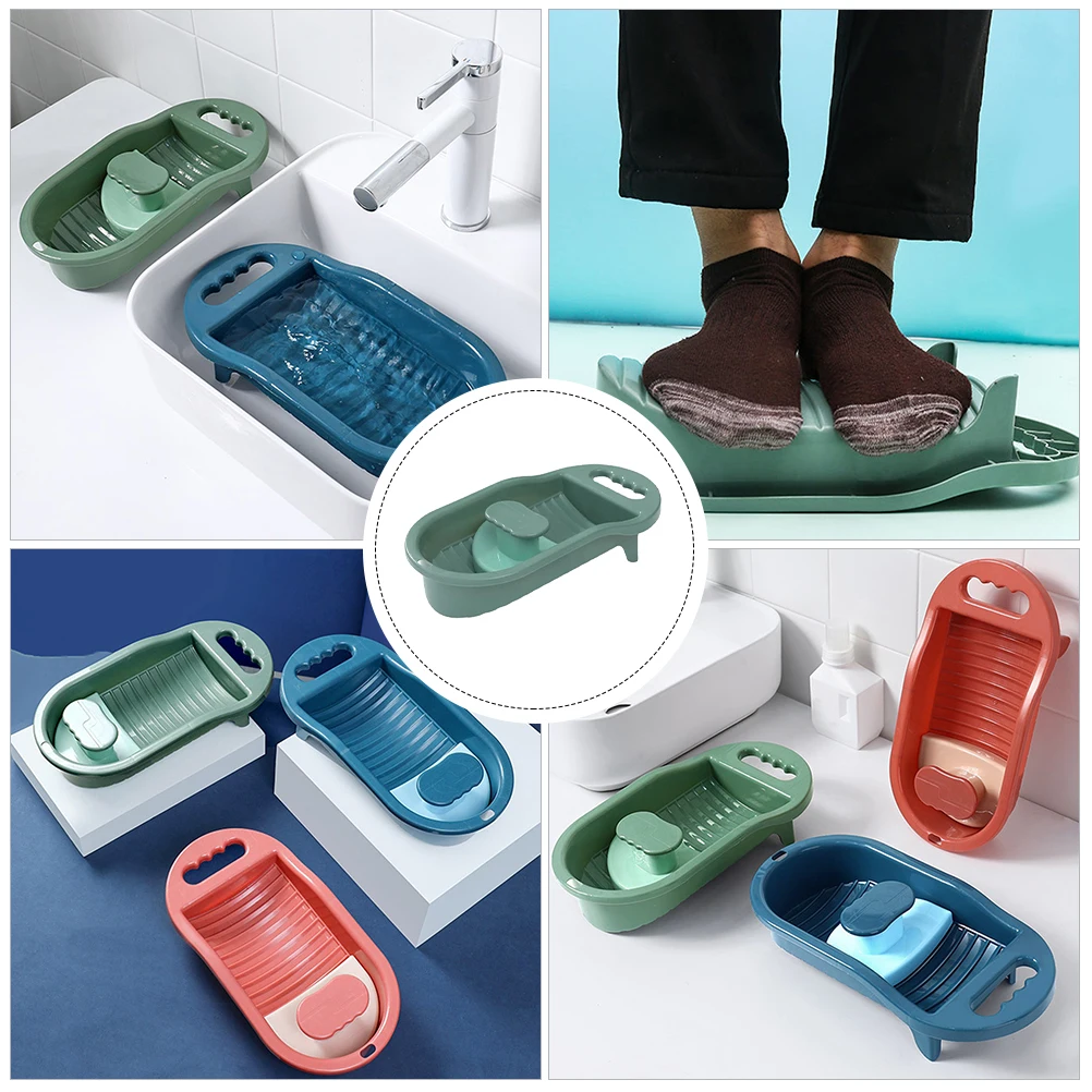 

Household Mini Laundry Washboard Compact Underwear Sock Bra Washing Tool Cleaning Brush Color Random 1pc