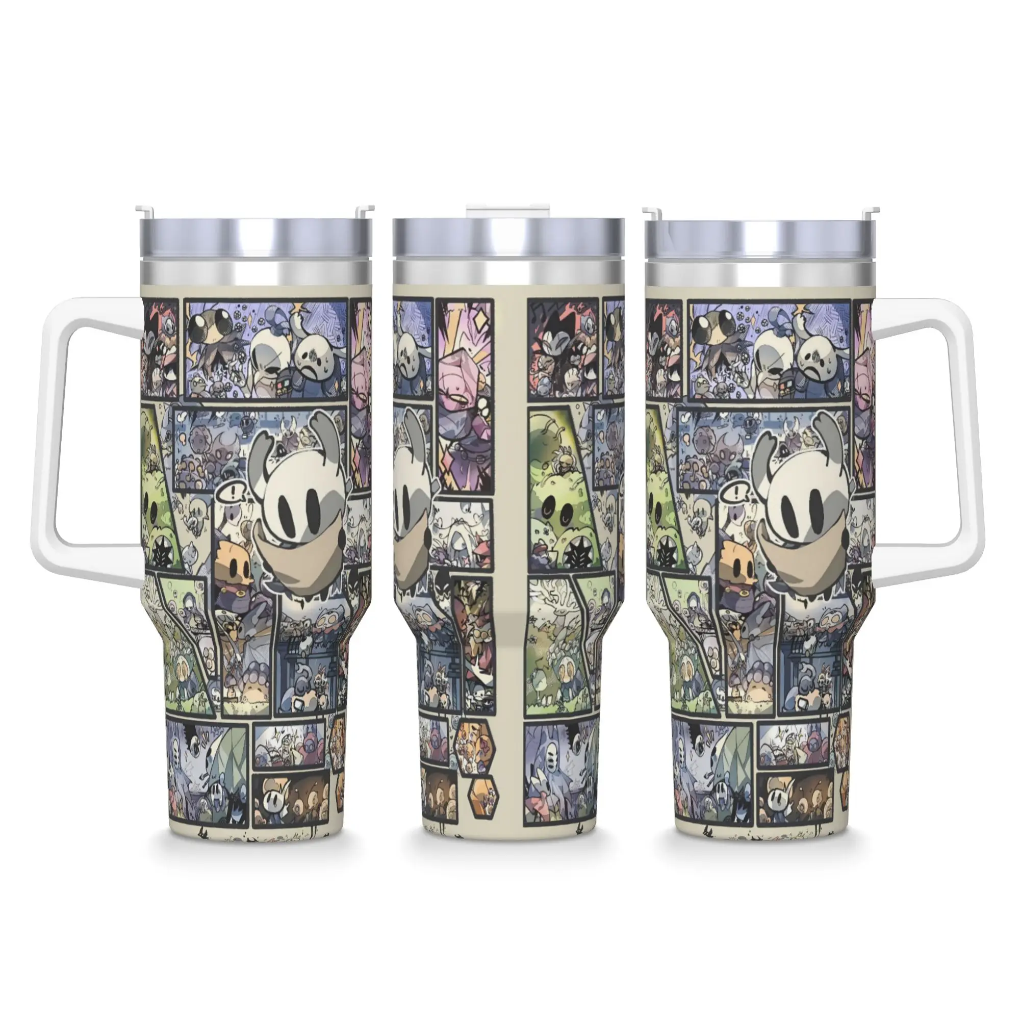 

Game Hollow Knight Stainless Steel Tumbler Driving Car Mugs Large Thermal Mug Keep Heat Cold Drink Milk Tea Water Bottle