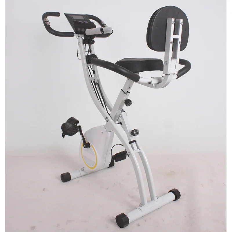 Foldable High Quality Home Gym Sports Equipment Magnetic Resistance Fitness Exercise Bike  With Back Seat view 2