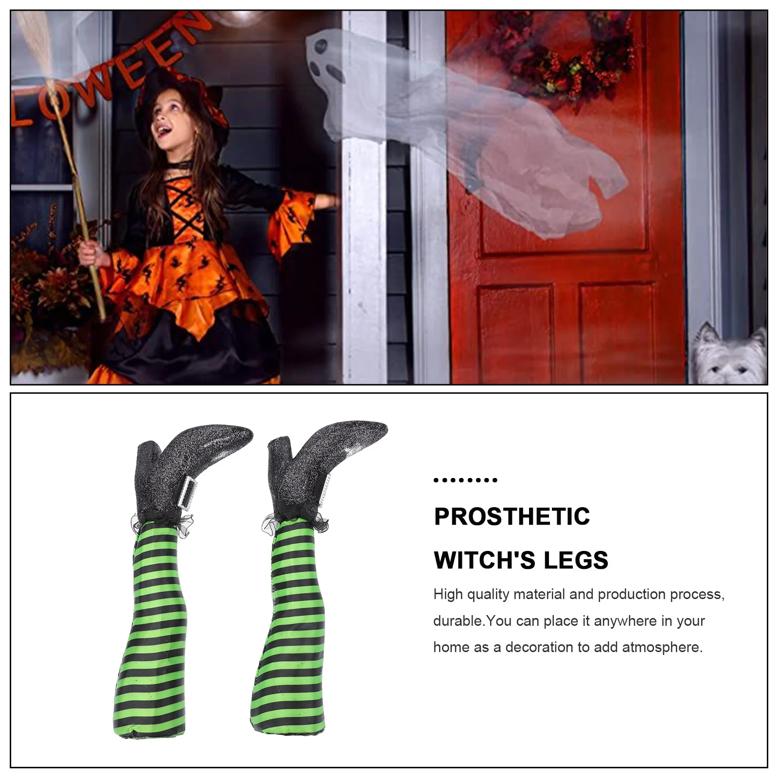 

1 Pair Halloween Wicked Witch Leg Decor For Outdoor Indoor Garden Yard Haunted House Party Decoration Prop Ornament Supply