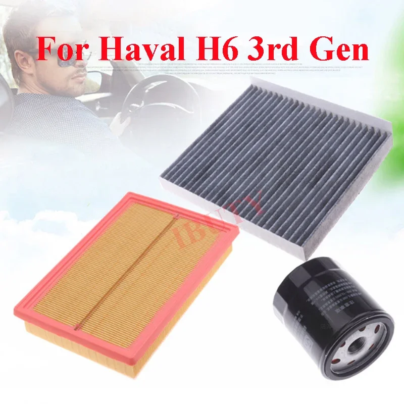 For Haval h6 3rd Gen 2021 2022 1.5T 2.0T 3pcs/Set Filter Air Filter Air Grid Air Conditioning Filter Engine Maintain Core