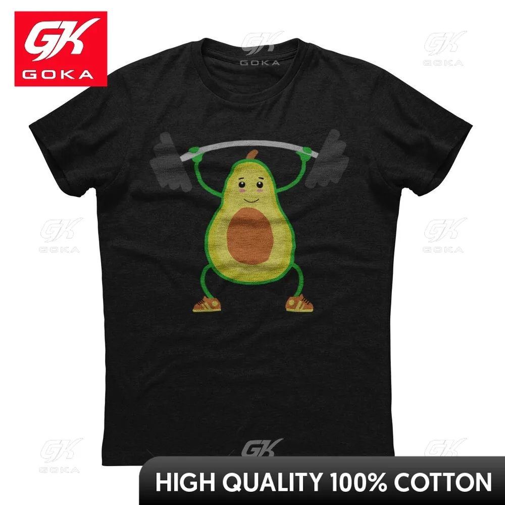 Avocado Weight Lifting Graphic T Shirts Mens Clothing New in & Tees Cotton Women Printed T-shirt Y2K Clothes Cute Funny Tshirt