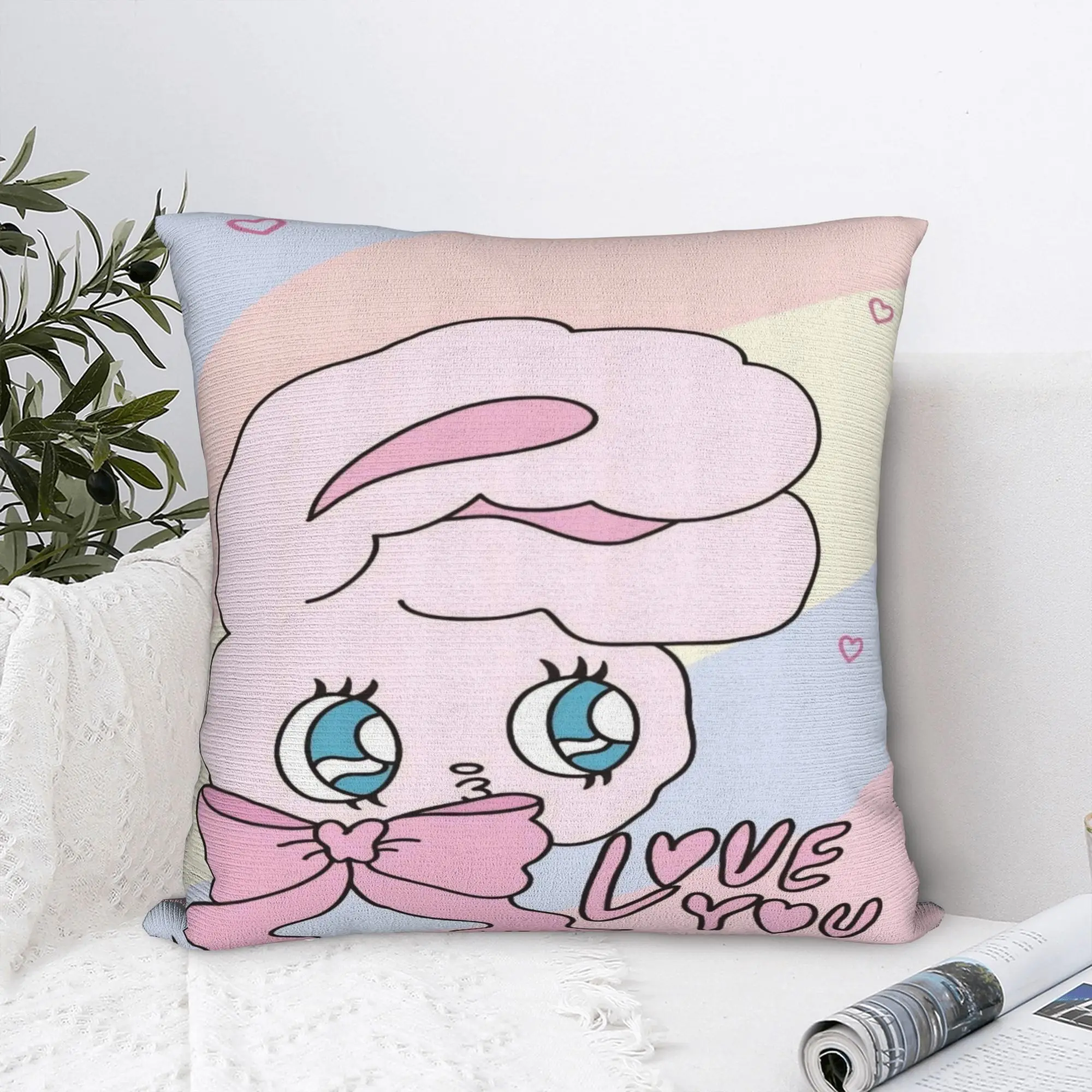 Seat Decorations Esther Bunny cartoon rabbit Pillowcases Stuff  Pillow Cover Zippered Multi Size