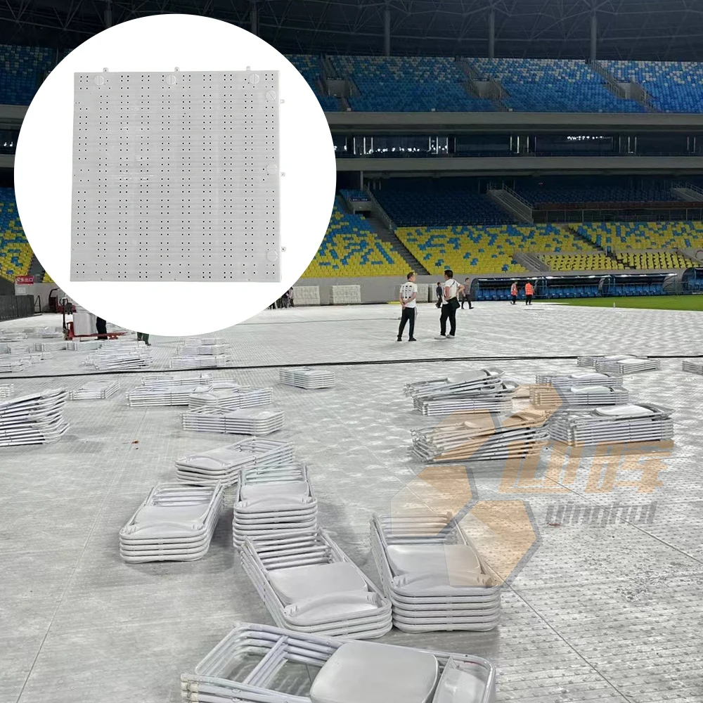 Afbeelding 6: N-02 Ondersteunt Meerdere Activiteiten, Buitenvloer, Tijdelijke Feest-, Evenementen-, Stadion- en Concertvloer, Modulaire Grasbeschermingsplaten