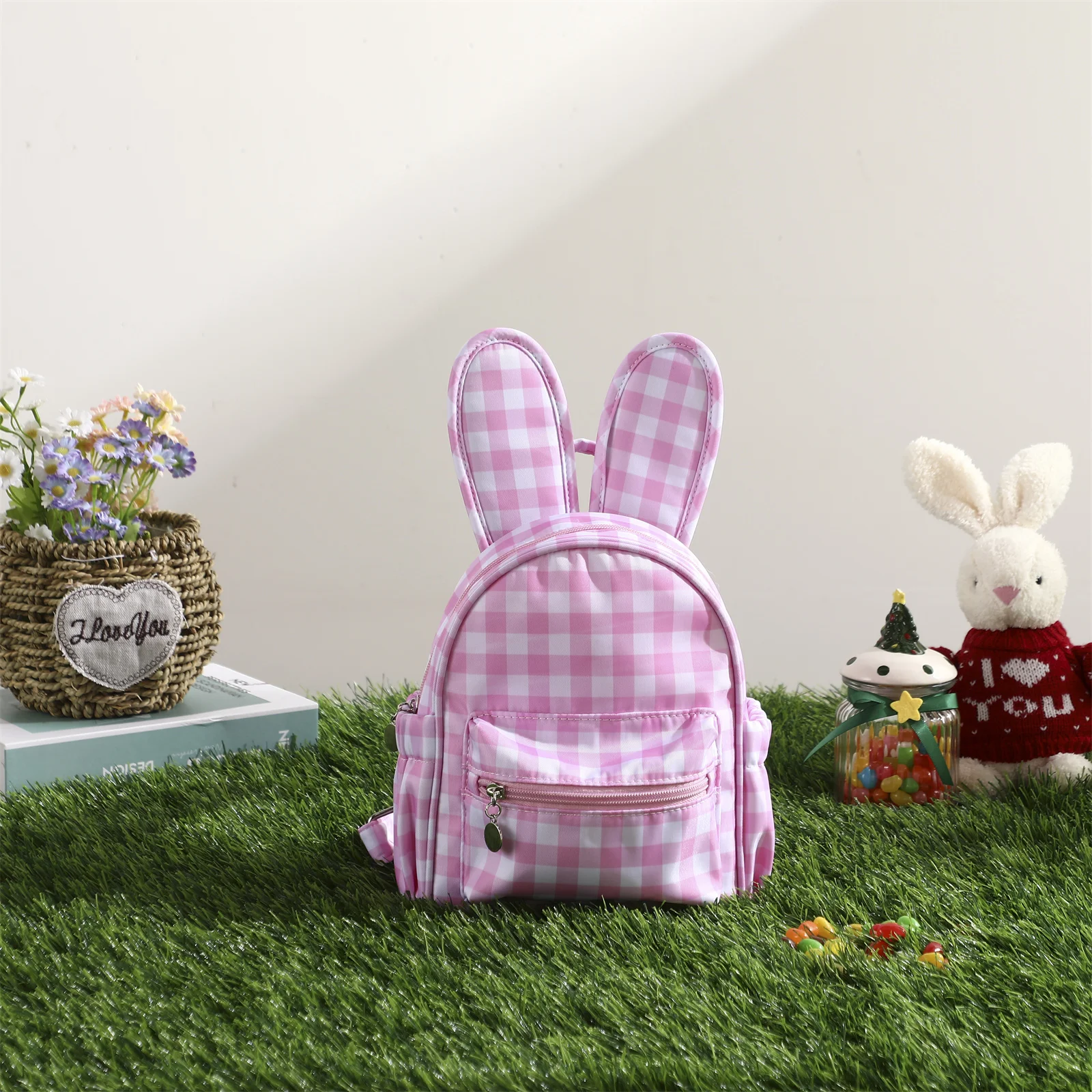 Mochila con Orejas de conejo para niños, Mini bolso de Pascua, bolso de hombro para niños, bolso de monedero para niñas