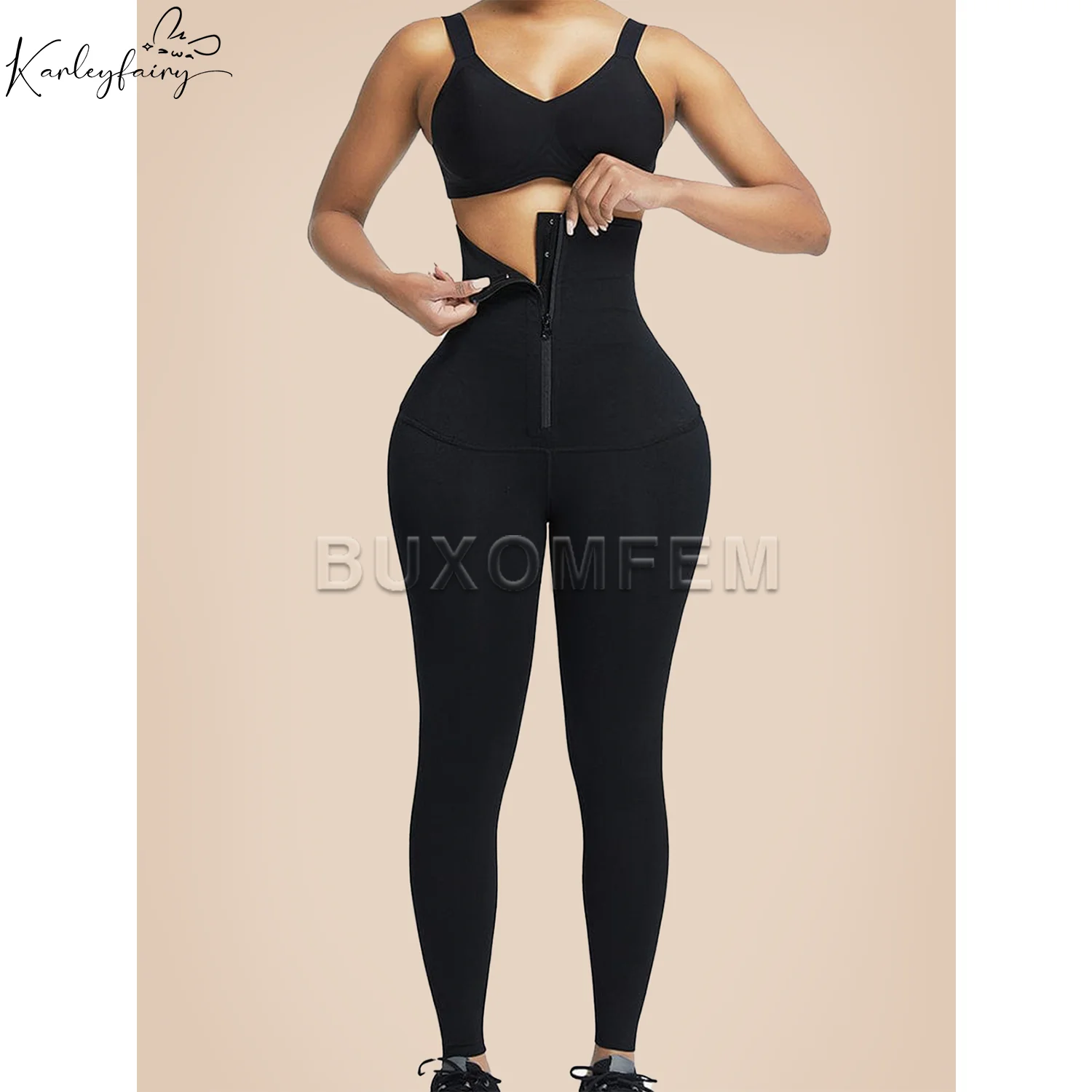 Shaped Up Seamless High Waisted Leggings for Women Front-Zipper Elastic Yoga Pants 2025 Women's Modeling Underwear Bottoms