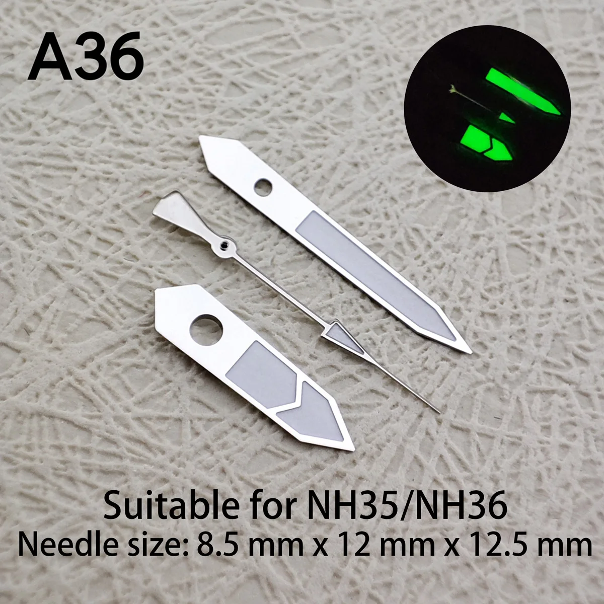 Watch Hands NH35 Hands,NH36 Hands Green Luminous Hands Second Hands Watch Accessories Suitable For NH35,NH36 Movements 08