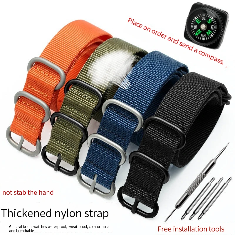 Nylon strap 18mm 20mm 21mm 22mm 23mm Watch Band Waterproof Watch Strap for Nylon Army Sport Watch For Seiko No. 5 Citizen