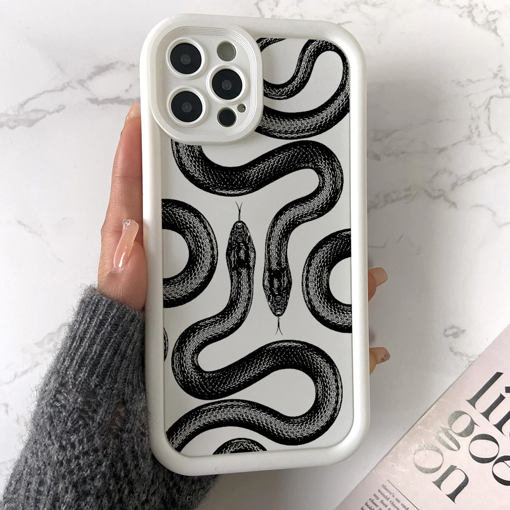 Trend Snake Phone Case for Oppo Realme C67 C65 C63 C55 C53 C35 C33 C31 C21 C20 12 11 8i Pro Plus 4G 5G Soft Ladder Lens Cover