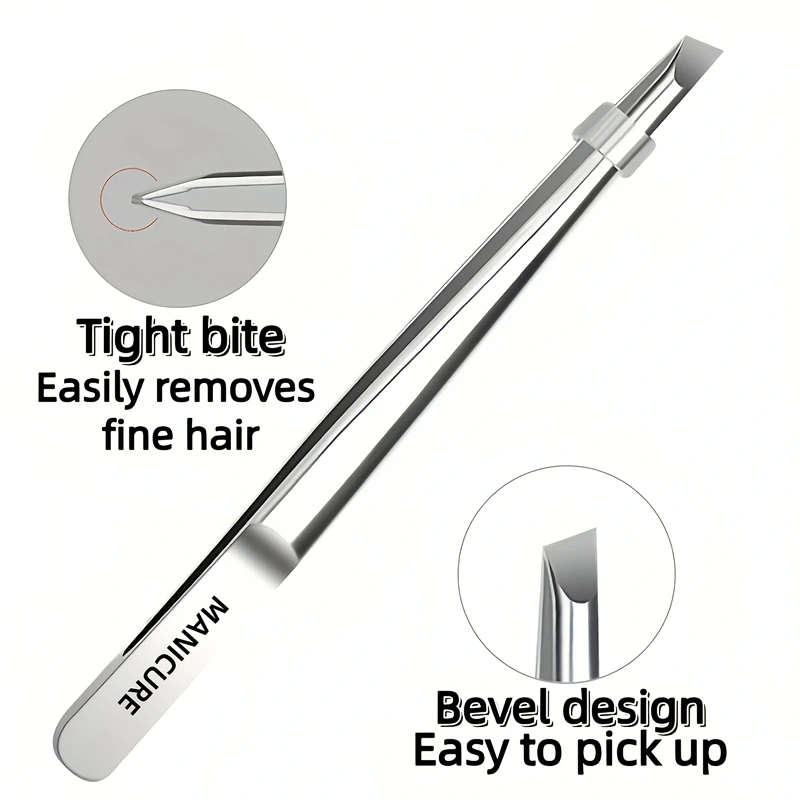 Stainless Steel Tweezers Tool Suitable for Eyebrow Eyelash Application Beard & Mustache Trimming False Eyebrow Applicator Gifts