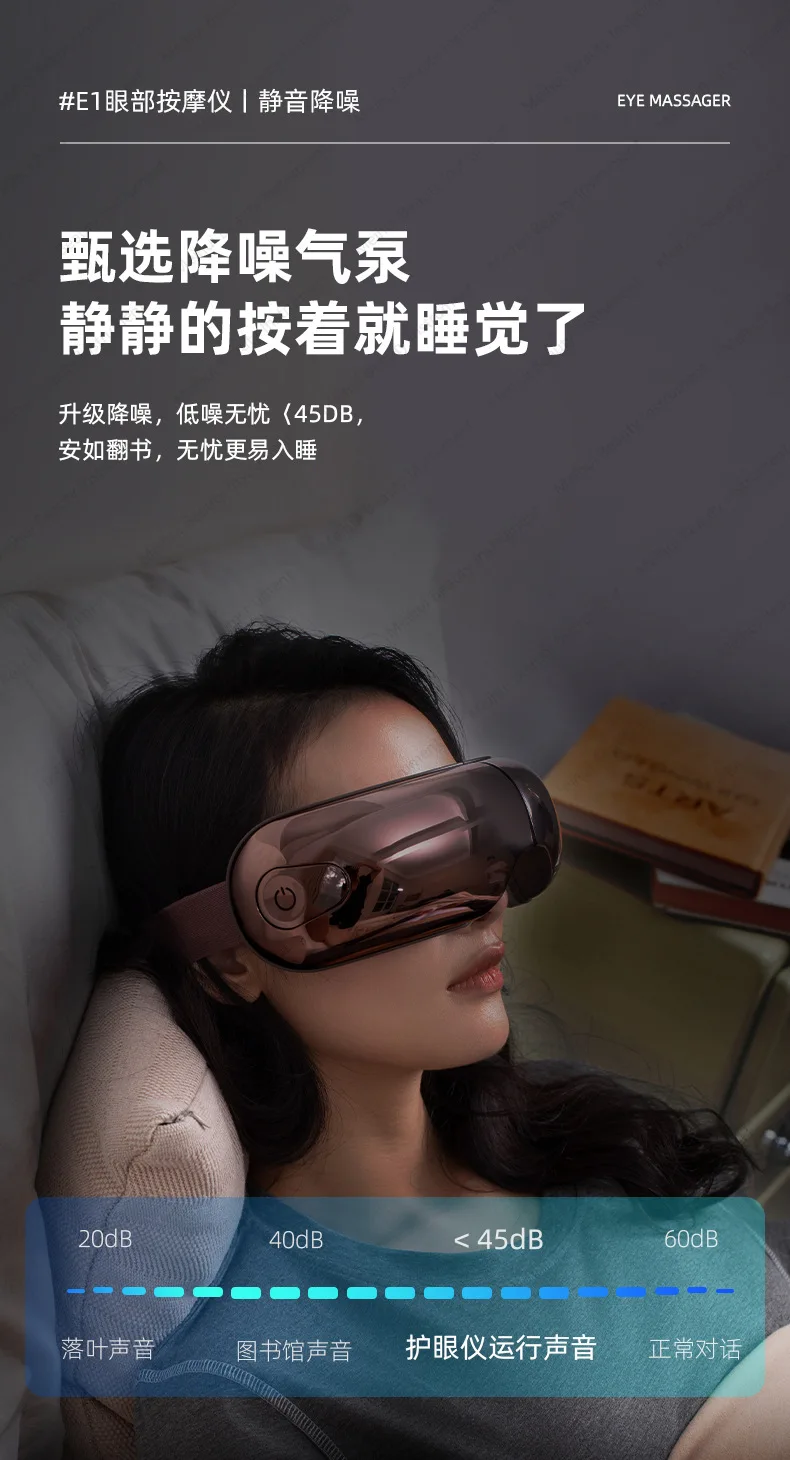 Multi Functional Eye Massager, Airbag Massage, Hot Compress, Bluetooth Smart Voice Home Visualization Eye Protection Device
