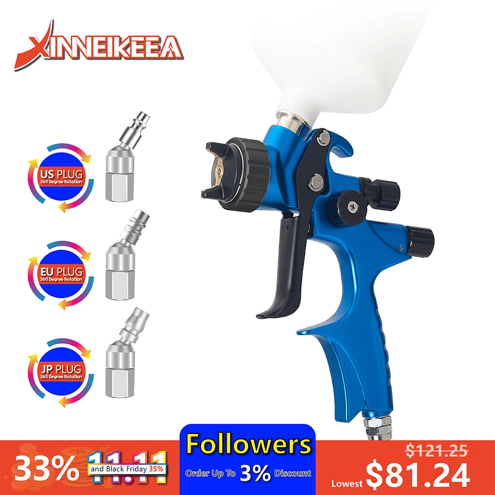 

New HVLP Boutique Environmental Protection Spray Gun High Atomization Professional Spray Gun Nozzle 1.3mm Cup Capacity 600ml