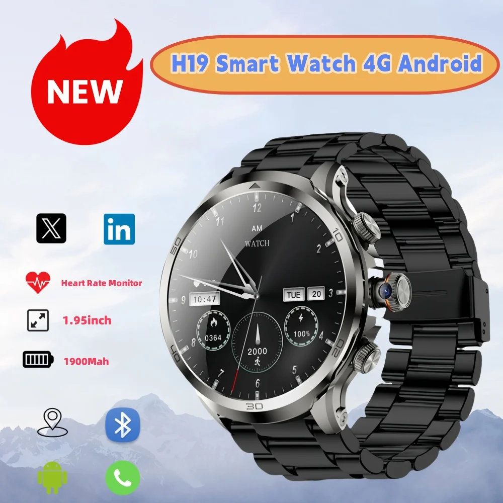 

H19 Smart Watch 4G Android 9.0 OS 1.95 inch Large Screen GPS WIFI Smartwatch for Men Women