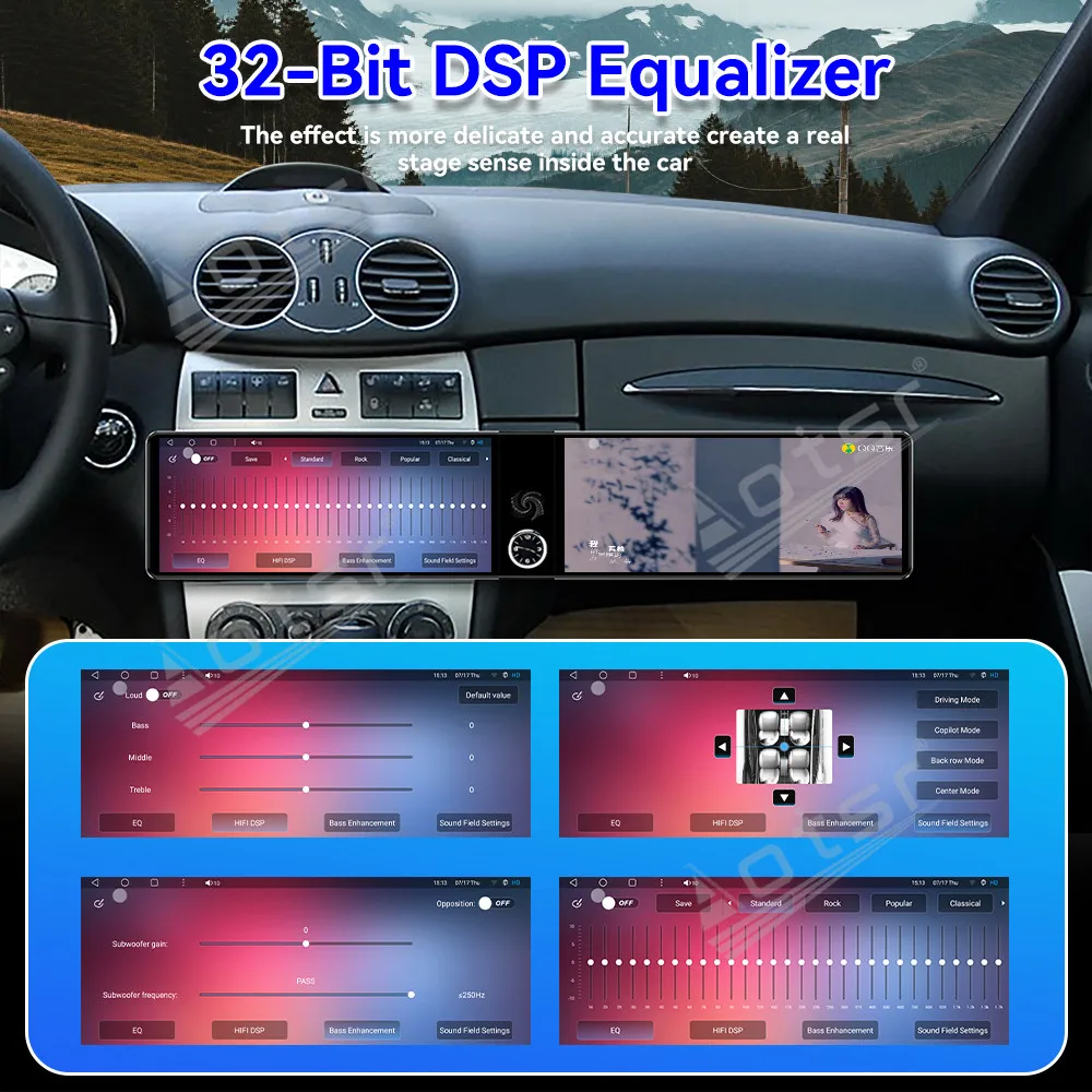 Crystal Dual 12.3 Inch HD Touch Screen Android 13 Car Media For Mercedes Benz C/CLK 2005-2009 DSP CarPlay GPS Car Accessories
