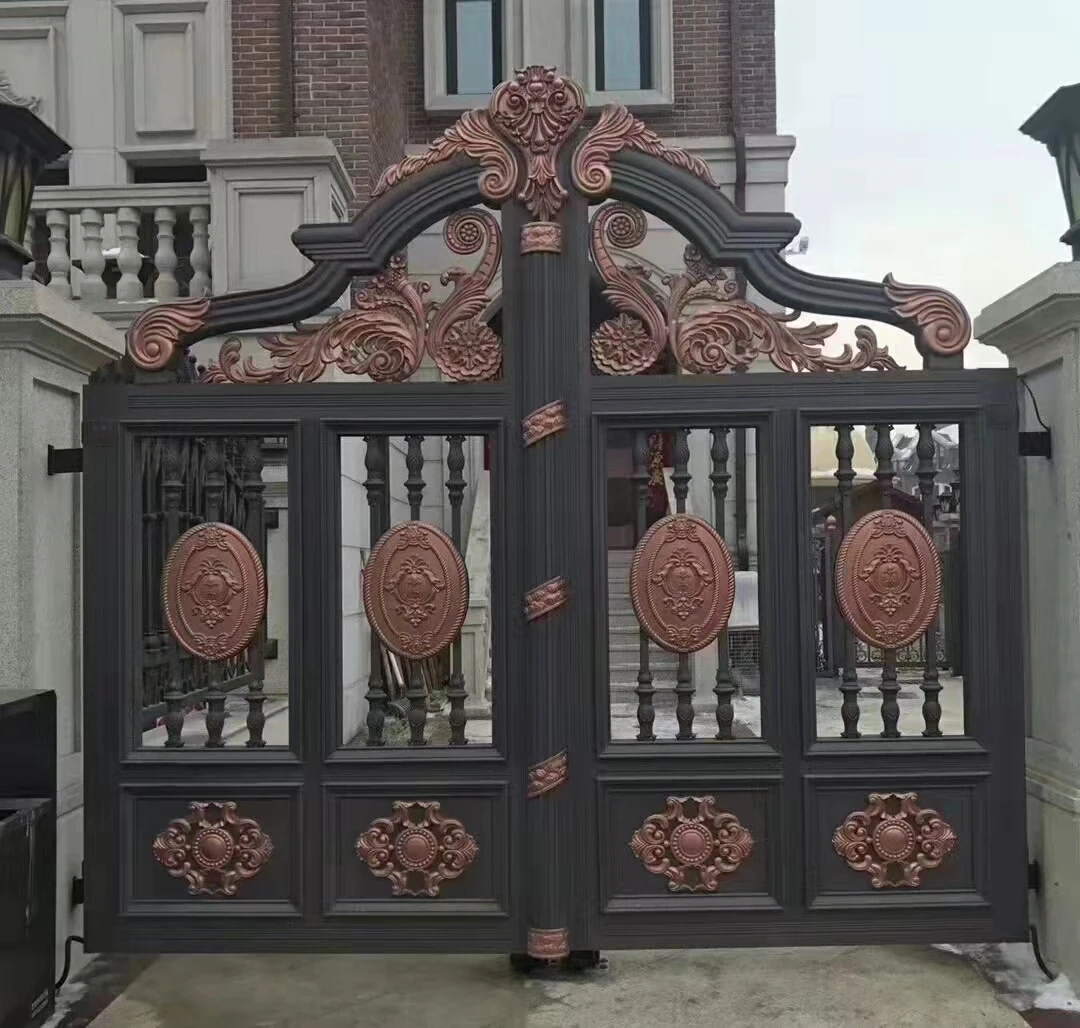 Luxury fancy driveway wrought iron aluminum gates