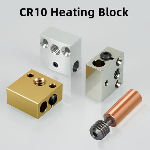 CR 10 도금 구리 열 블록 CR10 Ender 3 Hotend MK8 노즐 압출기 CR-10S 히터 블록 J 헤드 핫 엔드 용 황동 가열 블록