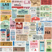 10/20/40pcs Vintage Boarding Pass Air Tickets Stickers World Travel Decals Toy DIY Luggage Suitcase Car Phone Waterproof Sticker
