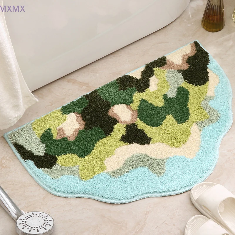 Cartoon Shaped Imitation Cashmere Entrance Mat, Household Bathroom And Kitchen Absorbent, Easy To Maintain, Non Slip Floor Mat