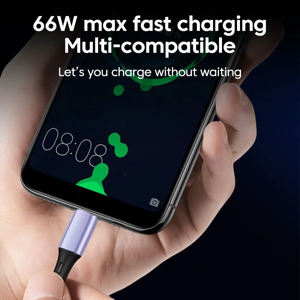 Elbow Spring Data Cable Retractable 66W Fast Charging USB Type C Cable for iphone 15 16 Samsung Huawei Xiaomi Car USB C Cables image 3