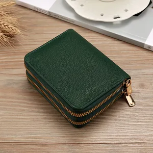 Multifunktionaler Akkordeon -Kartenbeutel mit Doppelkapazität Doppel Reißverschluss für Frauen, elegant und einfach mit weiblicher Doppelschicht Reißverschluss 6 Hauptvertragsvertrag - №2