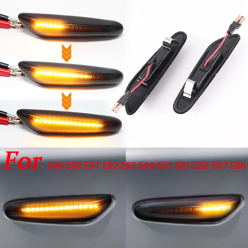 2 pieces Led Dynamic Side Marker Turn Signal Light Indicator Blinker Lamp Signal Lamp For BMW E90 E91 E92 E93 E60 E87 E82 E46