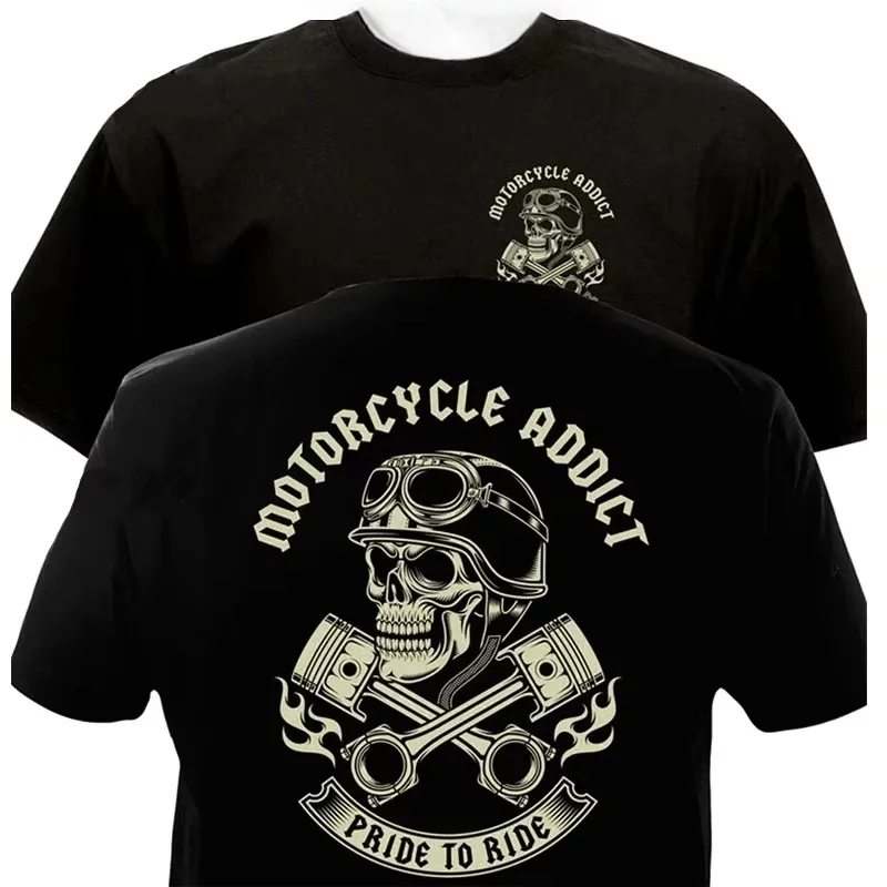 

Motorcycle Rider Pattern 3D Printed Black O-neck Short Sleeved Street Style Breathable Quick Drying Loose & Comfortable T-shirt
