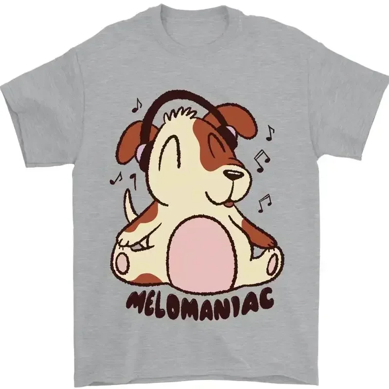 Melomaniac Hund Yoga Meditation Lustig Herren T-Shirt 100% Baumwolle