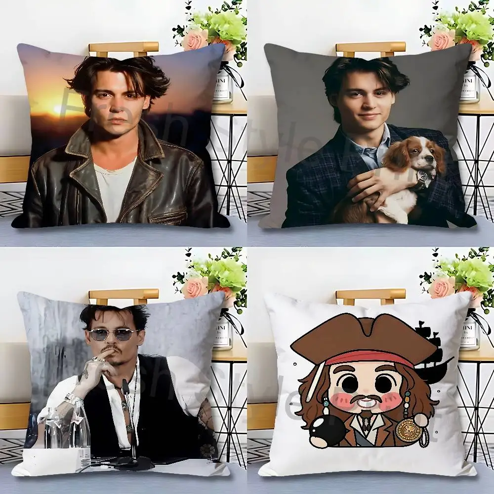 

J-Johnny D-Depp Actor Various Sizes Square Pillow Case For Car Home Bedchamber Decor Custom Valentine gift