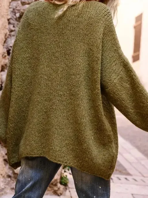 

women fashion Knit Pullovers 2025 Autumn/Winter New Love V-neck Sweater Women's Casual Loose Long Sleeve Hooded Knitted Sweater