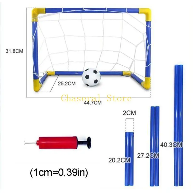 E7CE Portable Soccer Ball Goal Set Indoor Yard Sports Game Football Net Inflatable Ball with Parent-Child Toy Kids Gift