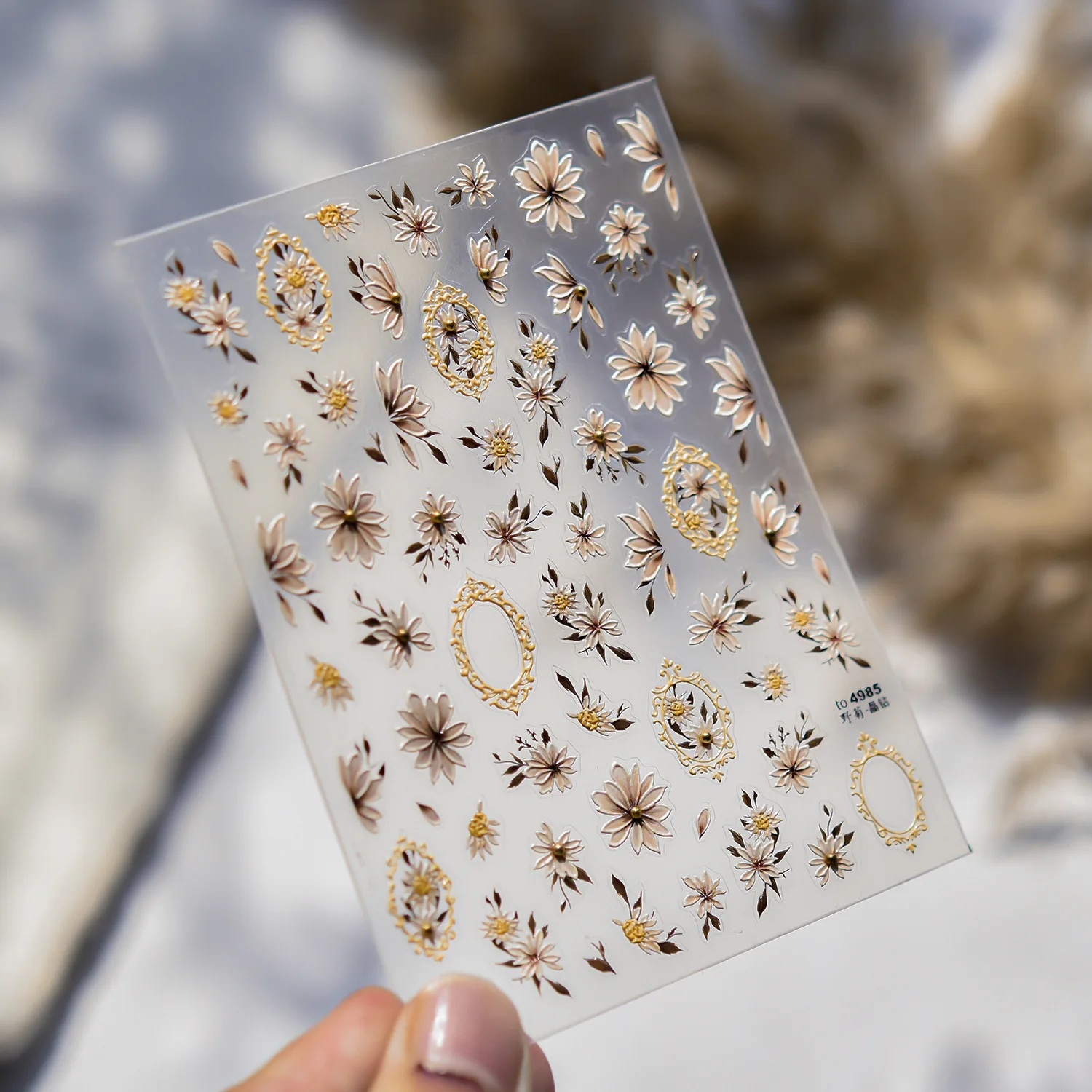 البرية ديزي كريستال الماس مسمار ملصقا 5D لاصق زهرة العصرية مسمار الفن ملصقات DIY بها بنفسك مسمار الفن زينة ثلاثية الأبعاد مانيكير الشارات #5