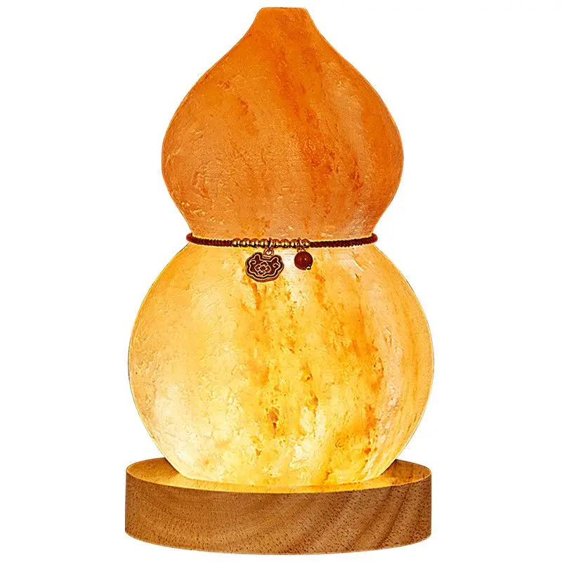 Salt lamp lucky crystal gourd long light night light bedroom sleep feng shui