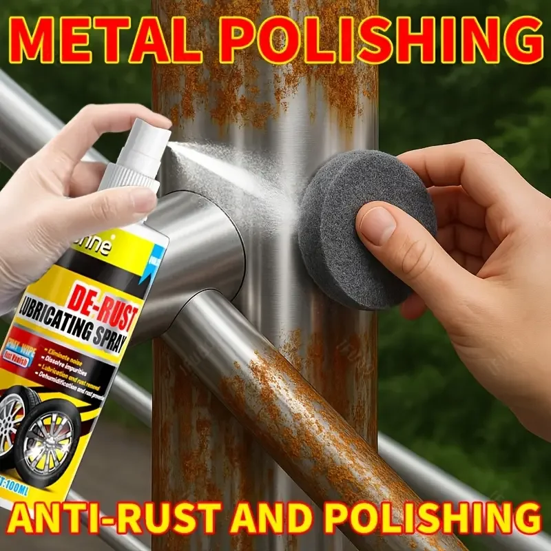 Farienne De-Rust Lubricating Spray - 100ml Universal Metal Polish Remover for Wheels and Surfaces - Efficient Rust