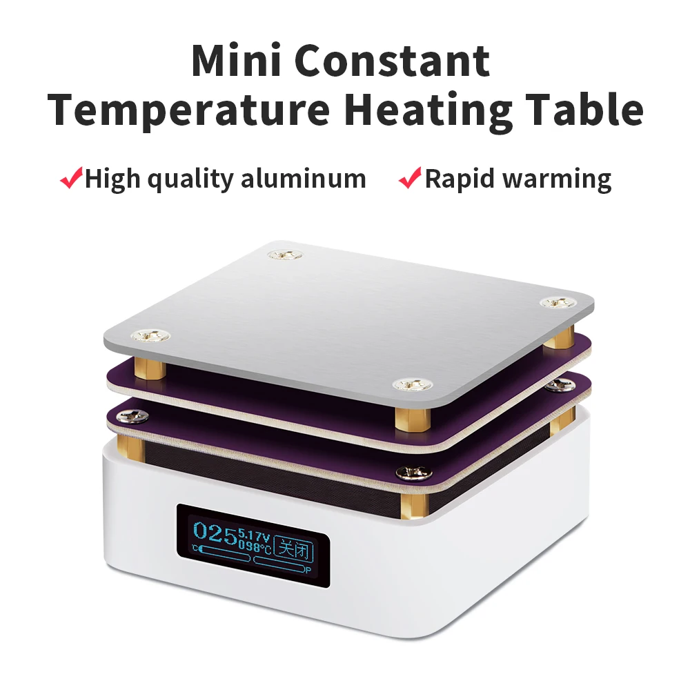 

Mini Adjustable Constant Temperature Heating Table Digital Soldering Preheating Rework Station Plate Heating Table Repair Tools