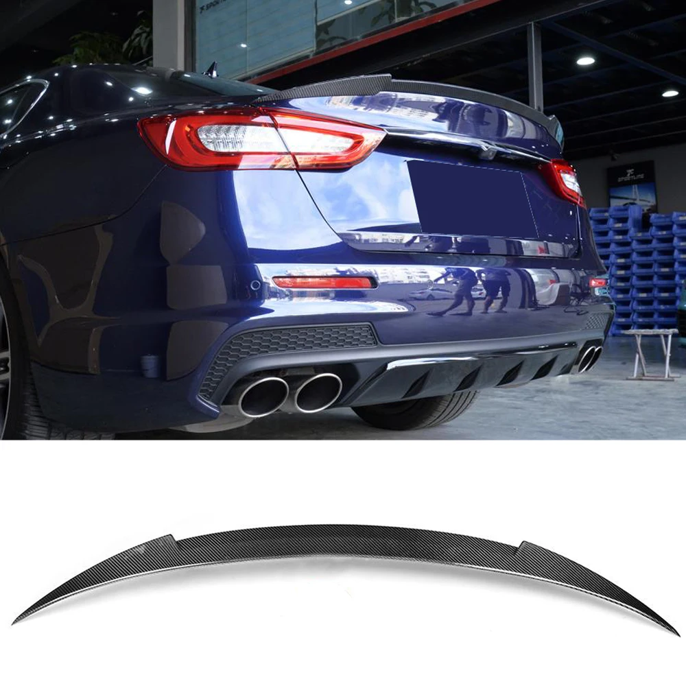 Carbon Fiber Rear Trunk Spoiler Wing Lip For Maserati Quattroporte 4 Door 2013-2015 Rear Tail Trunk Lid Boot Lip Wing Spoiler