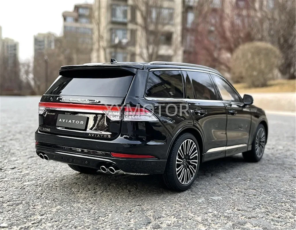 1/18 For Lincoln AVIATOR 2020 Diecast Metal Car Model Collection Display Ornaments Blue/Black Metal Plastick,with Wood base