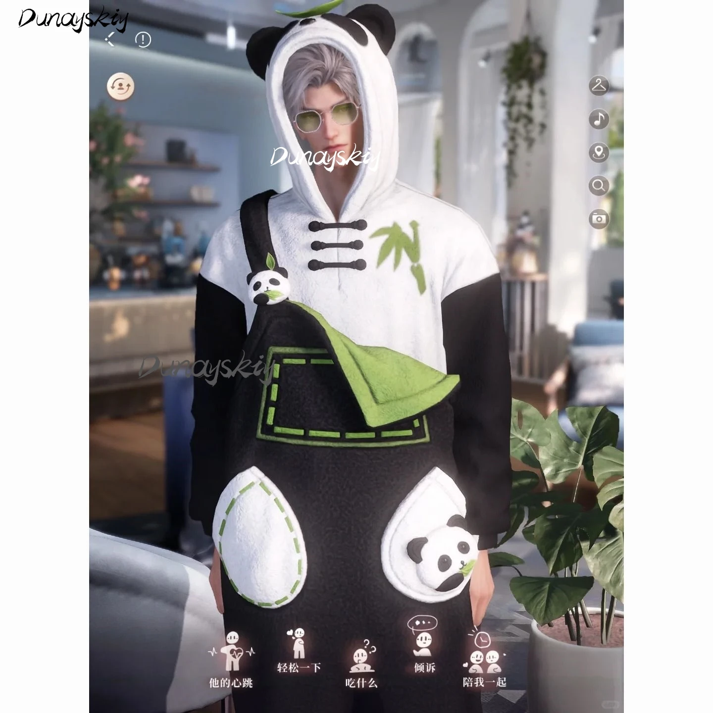 مجموعة أزياء Love and Deepspace: مجموعة أزياء Panda Onesie Xavier Sylus Zayne Rafayel - شتاء دافئ ومريح ومخصص