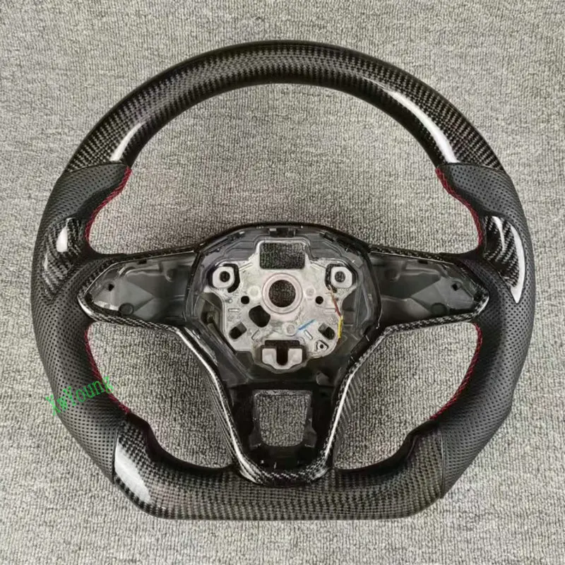 For VW Volkswagen Touareg 2022 2023 2024  (With Paddle Shifters Holes) 100% Real Carbon Fiber Steering Wheel