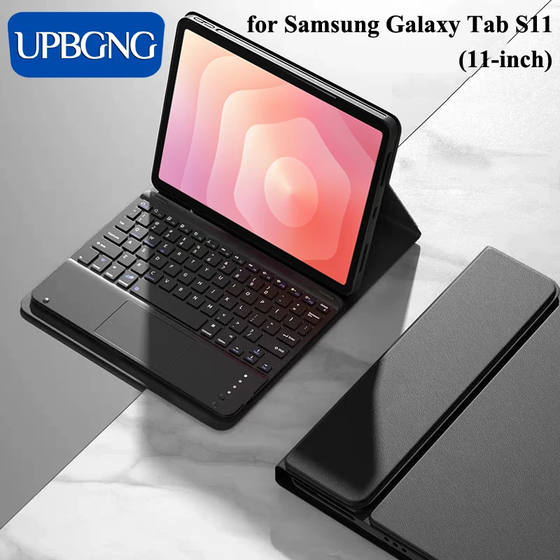

Чехол с сенсорной клавиатурой для Samsung Galaxy Tab S11, 11 дюймов, 2025 г., чехол с беспроводной Bluetooth-клавиатурой для Galaxy Tab S11, аксессуары