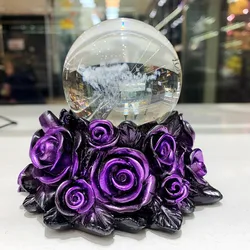 Rose crystal ball holder resin handicraft ornaments natural jade ball holder home ornaments