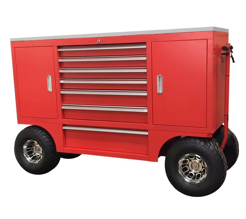 72 Inch Metal Rolling Pit Tool Box Cart Wagon Trolley Racing With Drawers For Sale