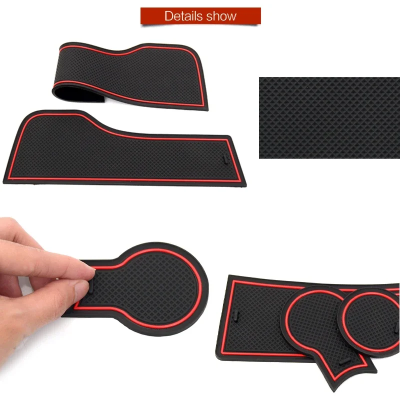 Anti-Slip Rubber Gate Slot Cup Mat for Chevrolet Equinox 3 2017 2018 2019 MK3 3rd Gen Holden Accessories Stickers Car Styling