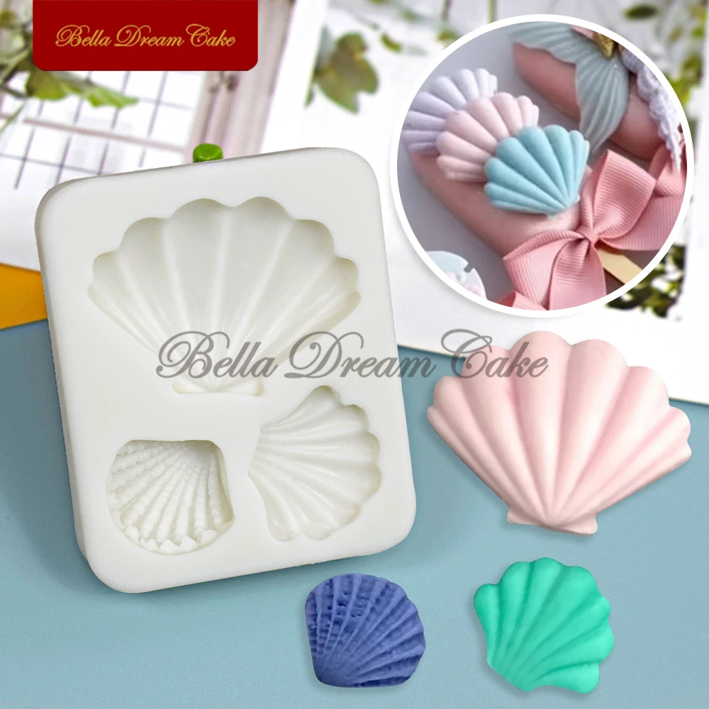 3D Small Seashell Design Silicone Mold Fondant Chocolate Mould Cake Decorating Tools DIY Clay Plaster Model Kitchen Accessories