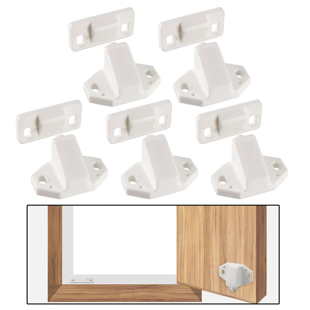 

Door Catch Door Roller Catch With ABS Roller Catch Latch Lock Furniture Latch White 5pc Cabinet Door Roller New