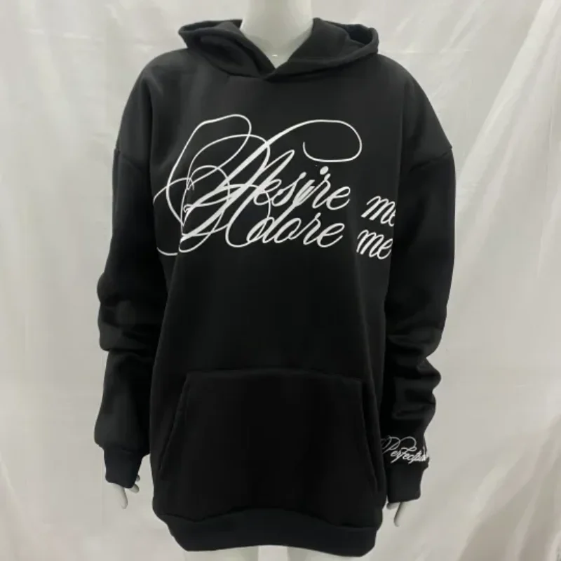 Moda gotycka, amerykański hip-hop, styl high street, męska odzież Harajuku z nadrukiem liter, codzienna odzież sportowa, bluza z długim rękawem, odzież damska.