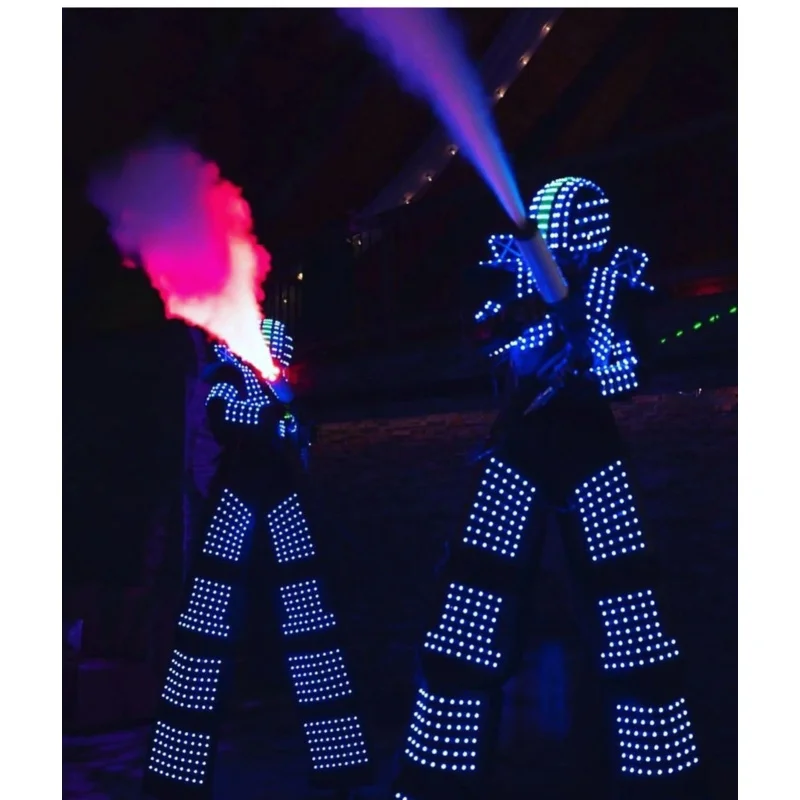 Party Stilts Walker LED Lights Costumes Robot Dance Suit For Party Performance Electronic Music Festival DJ Show JS2205