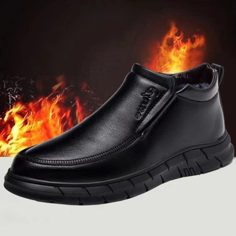 

Мужская зимняя теплая хлопковая обувь, новые классические модные ретро плюшевые противоскользящие зимние ботинки, спортивная повседневная обувь на открытом воздухе, zapatos hombre