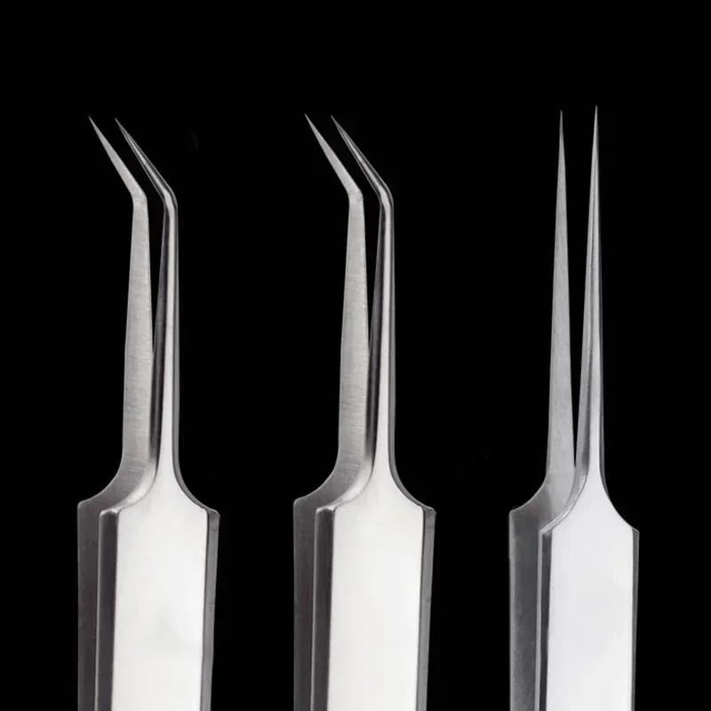 

Stainless Steel Tweezers Anti-slip Curved Precision Tweezers Electronics Industrial Forcep Repair Tool Blackhead Acne Tweezer
