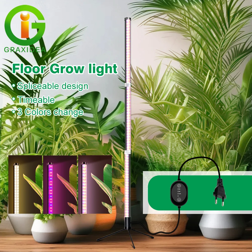 Barra LED per la coltivazione con design modulare, spettro completo, alimentazione AC110-220V, 3 colori variabili, con timer, per piante in serra, lampada LED per la crescita delle piante, ideale per