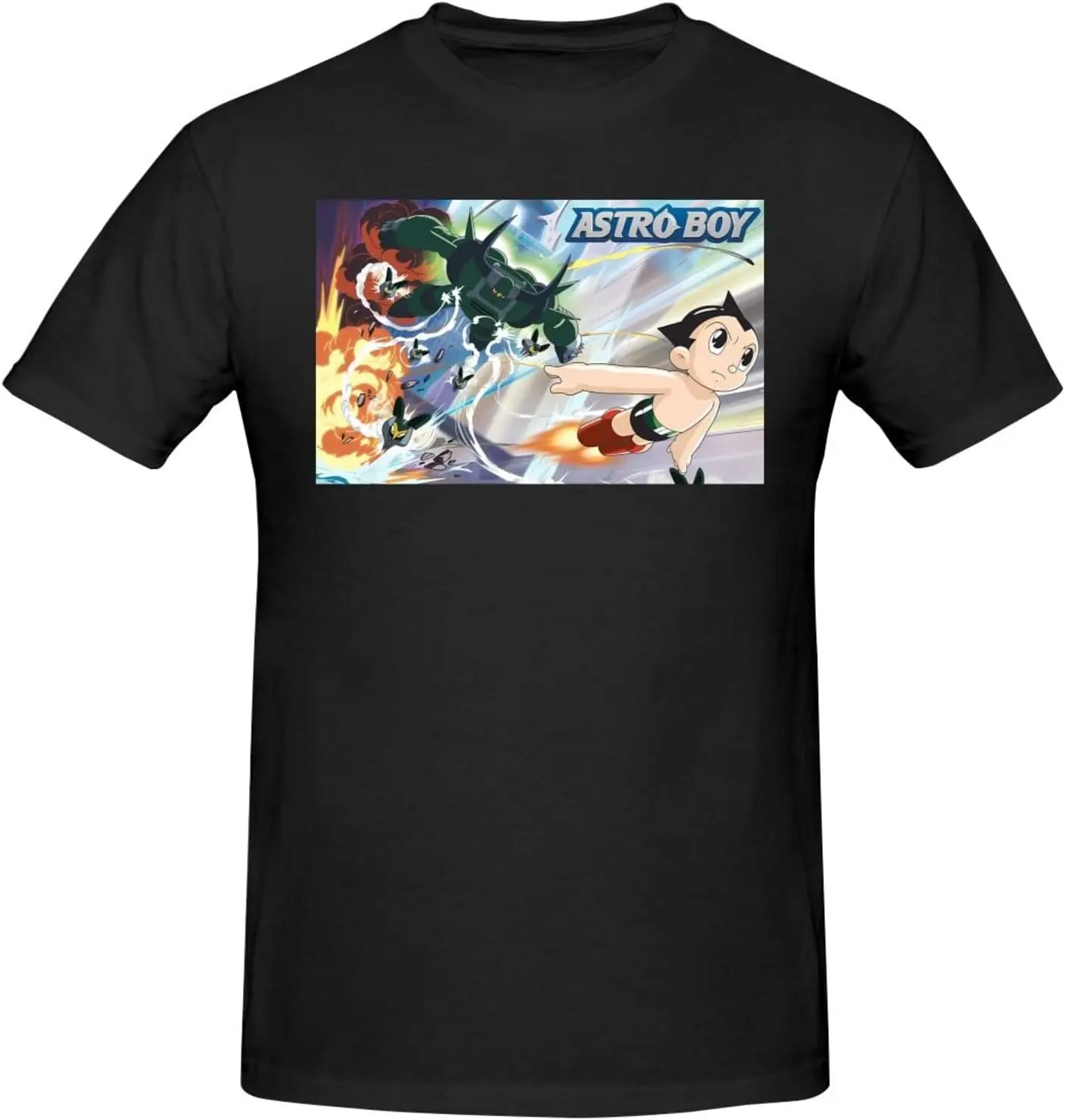 

Astro Anime Boy Shirt Men's Fashion Personalised Crew Neck Short Sleeve T Shirt Black